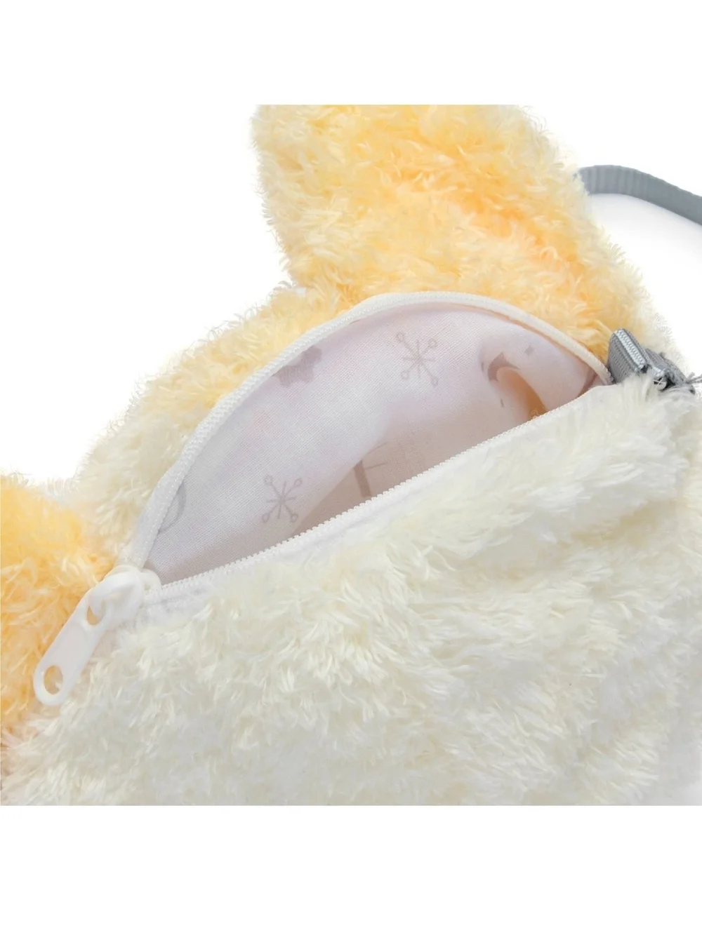 FAO Schwarz Cream & Peach Plush Cat Face Toy with Light Blue Yarn Ball